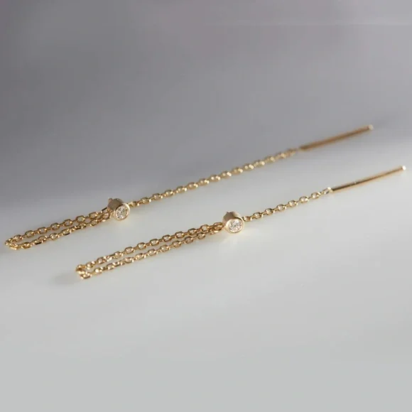 Brand New Catbird Diamond Greco Lariat Earrings - Picture 4 of 6
